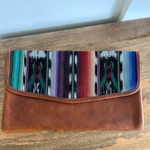 NENA & CO DATE NIGHT CLUTCH - ROSEMARY - CAFE LEATHER NEW WITHOUT TAGS